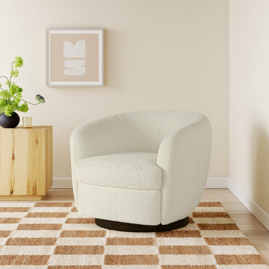 Marcy Upholstered Swivel Barrel Chair